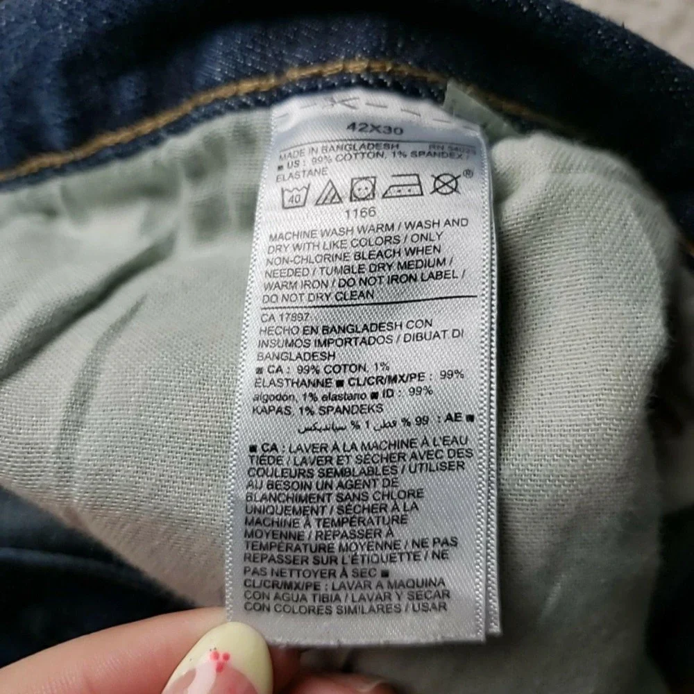 Old Navy Jeans Mens 42x28 Blue Regular Straight Stretch Denim Pants Dark Wash